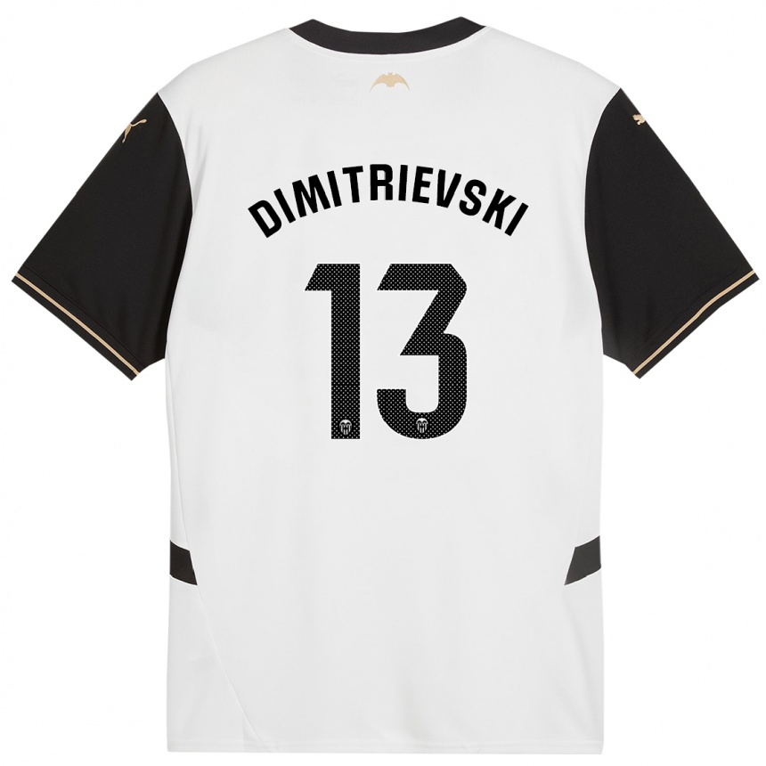 Kids Football Stole Dimitrievski #13 White Black Home Jersey 2024/25 T-Shirt Uk