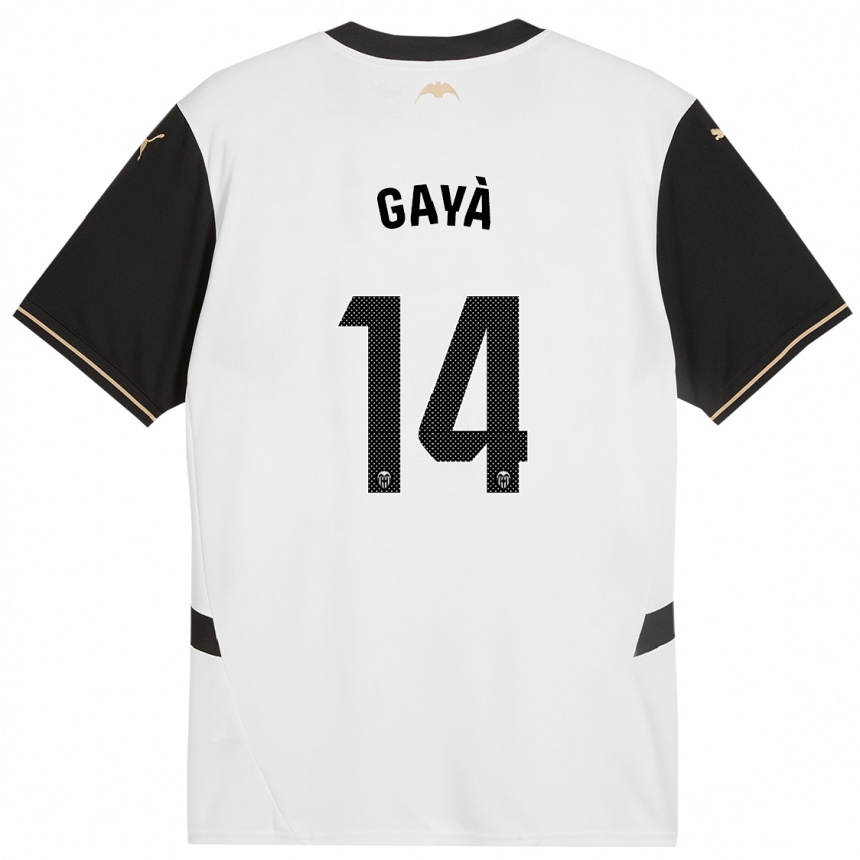 Kids Football José Gayà #14 White Black Home Jersey 2024/25 T-Shirt Uk