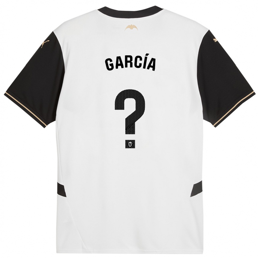 Kids Football Víctor García #0 White Black Home Jersey 2024/25 T-Shirt Uk