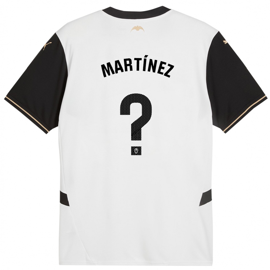 Kids Football David Martínez #0 White Black Home Jersey 2024/25 T-Shirt Uk