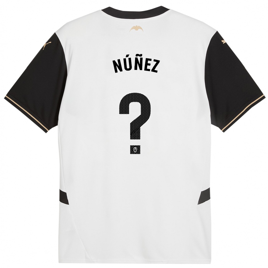 Kids Football Lucas Núñez #0 White Black Home Jersey 2024/25 T-Shirt Uk