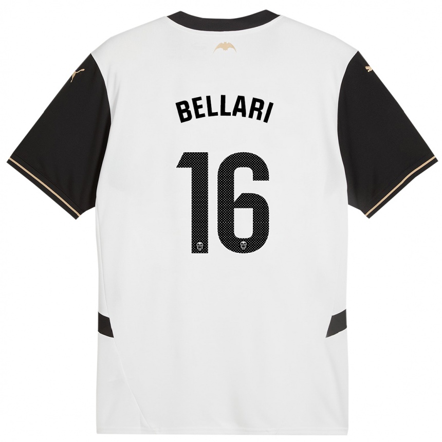 Kids Football Hamza Bellari #16 White Black Home Jersey 2024/25 T-Shirt Uk