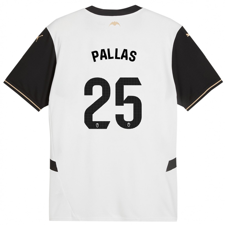 Kids Football Nerea Pallas #25 White Black Home Jersey 2024/25 T-Shirt Uk