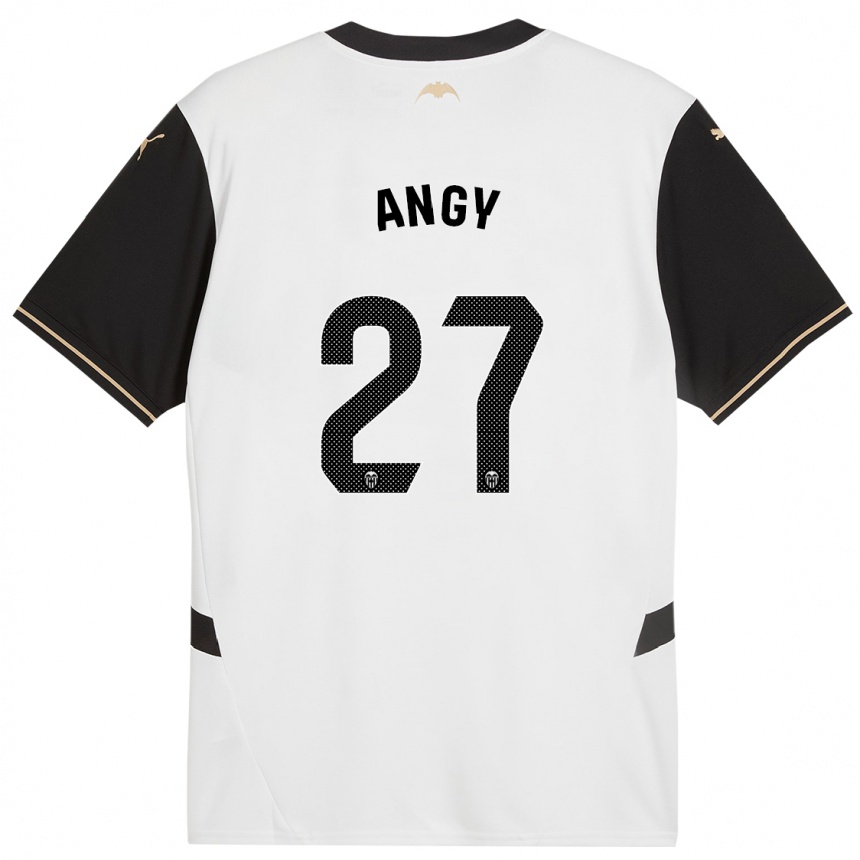 Kids Football Angy #27 White Black Home Jersey 2024/25 T-Shirt Uk