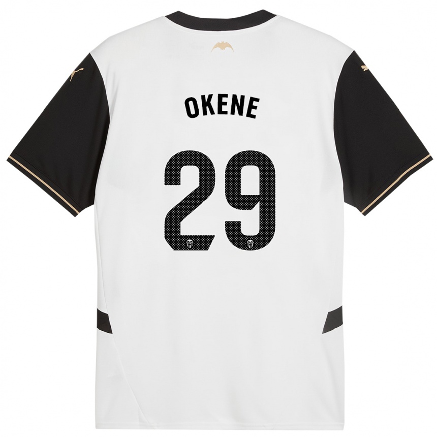 Kids Football Andrea Okene #29 White Black Home Jersey 2024/25 T-Shirt Uk