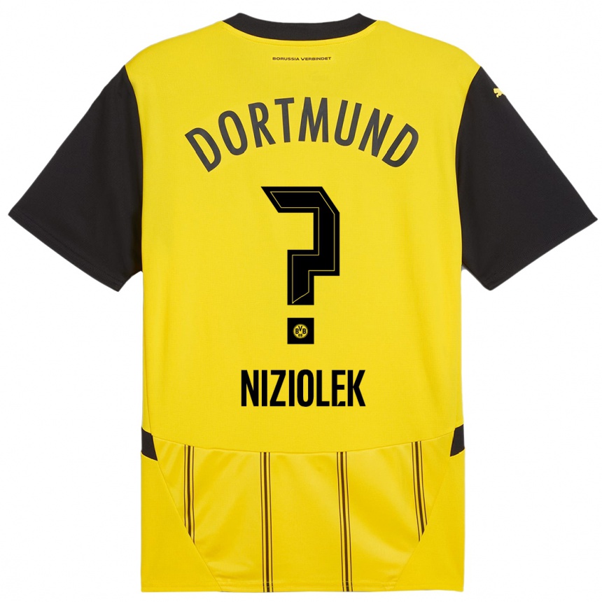 Kids Football Alex Niziolek #0 Yellow Black Home Jersey 2024/25 T-Shirt Uk