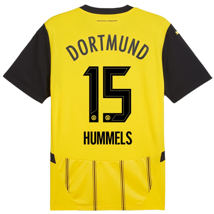 Kids Football Mats Hummels #15 Yellow Black Home Jersey 2024/25 T-Shirt Uk