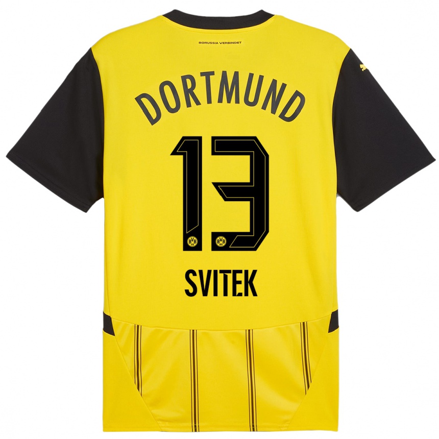 Kids Football Leon Svitek #13 Yellow Black Home Jersey 2024/25 T-Shirt Uk