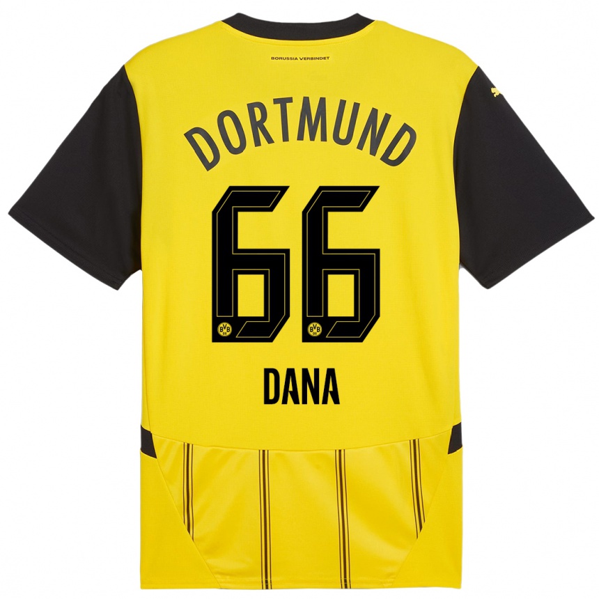 Kids Football Bleckmann Dana #66 Yellow Black Home Jersey 2024/25 T-Shirt Uk