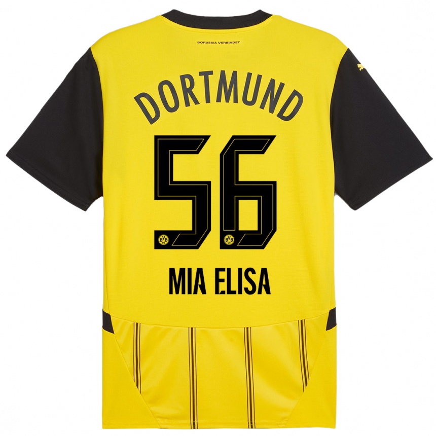 Kids Football Bomnuter Mia Elisa #56 Yellow Black Home Jersey 2024/25 T-Shirt Uk