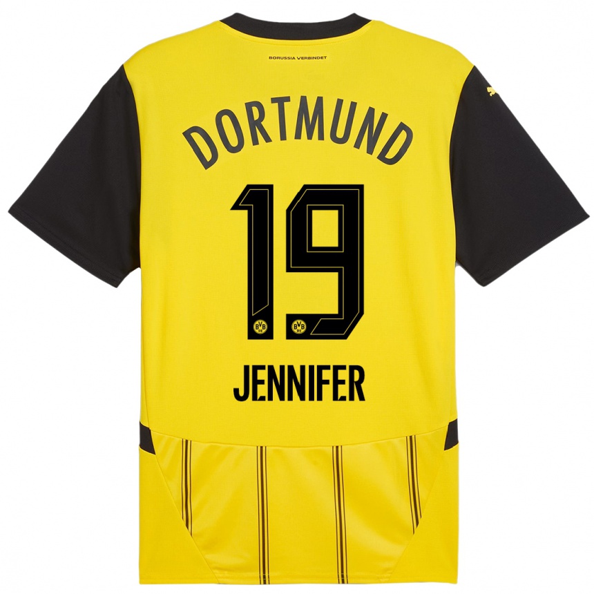 Kids Football Gutierrez Bermejo Jennifer #19 Yellow Black Home Jersey 2024/25 T-Shirt Uk