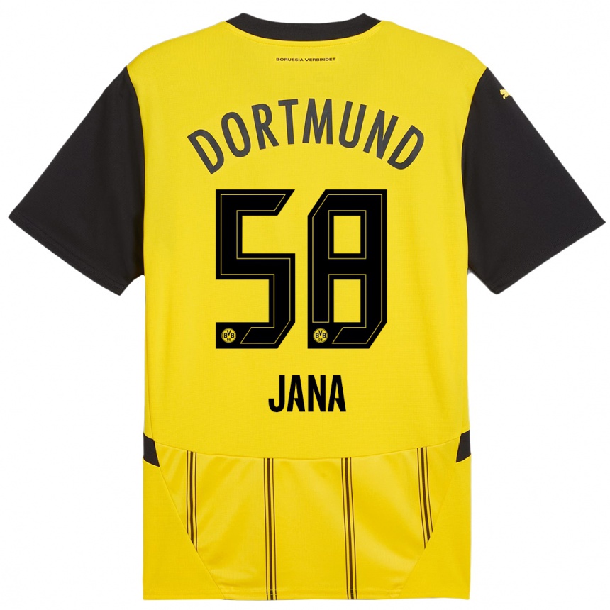 Kids Football Nordberg Jana #58 Yellow Black Home Jersey 2024/25 T-Shirt Uk