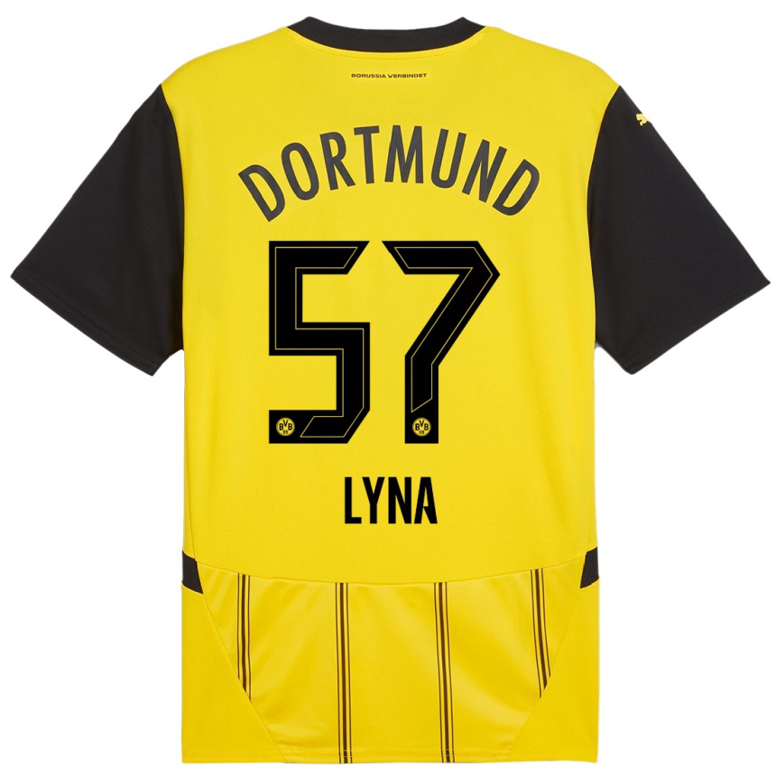 Kids Football Schwarz Lyna #57 Yellow Black Home Jersey 2024/25 T-Shirt Uk