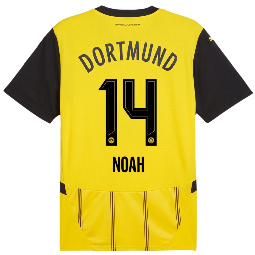 Kids Football Colin Noah Kleine-Bekel #14 Yellow Black Home Jersey 2024/25 T-Shirt Uk