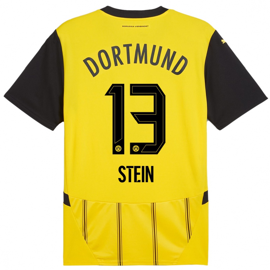 Kids Football Daniel Stein #13 Yellow Black Home Jersey 2024/25 T-Shirt Uk