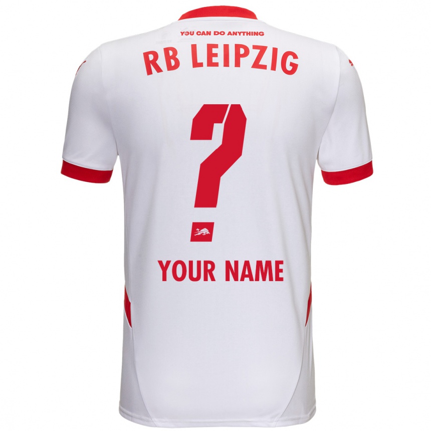 Kids Football Your Name #0 White Red Home Jersey 2024/25 T-Shirt Uk