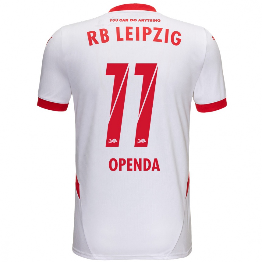 Kids Football Loïs Openda #11 White Red Home Jersey 2024/25 T-Shirt Uk