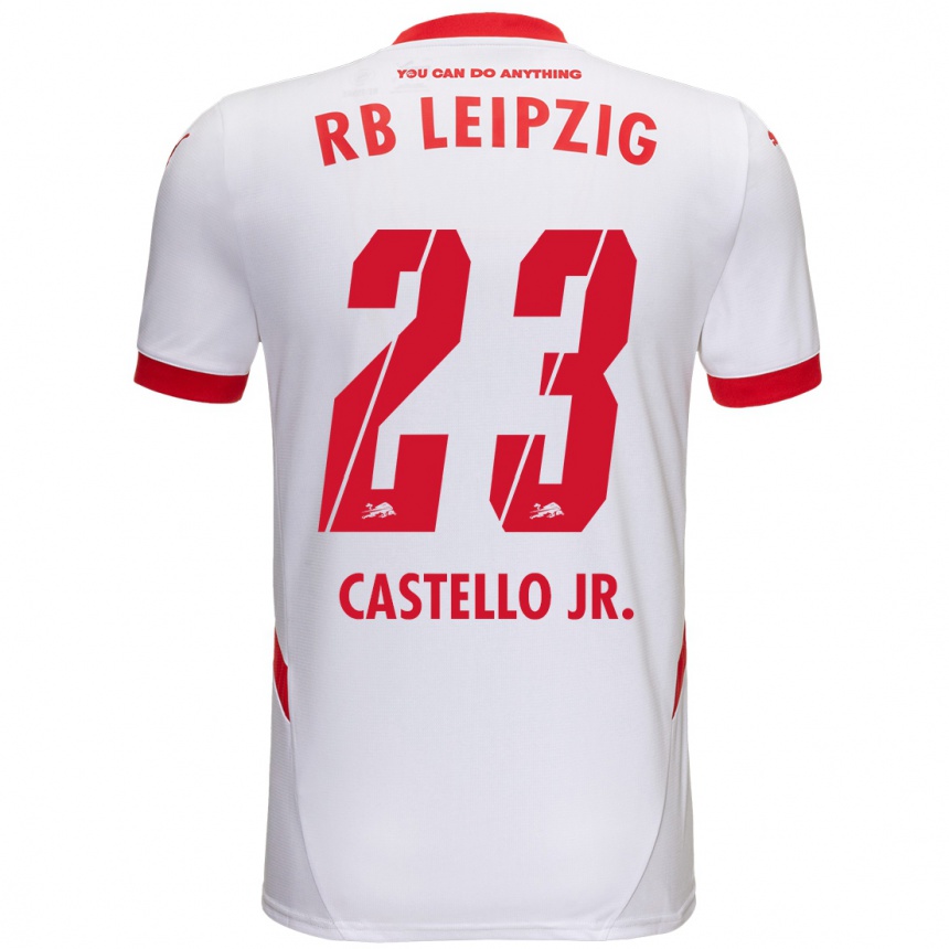 Kids Football Castello Lukeba #23 White Red Home Jersey 2024/25 T-Shirt Uk