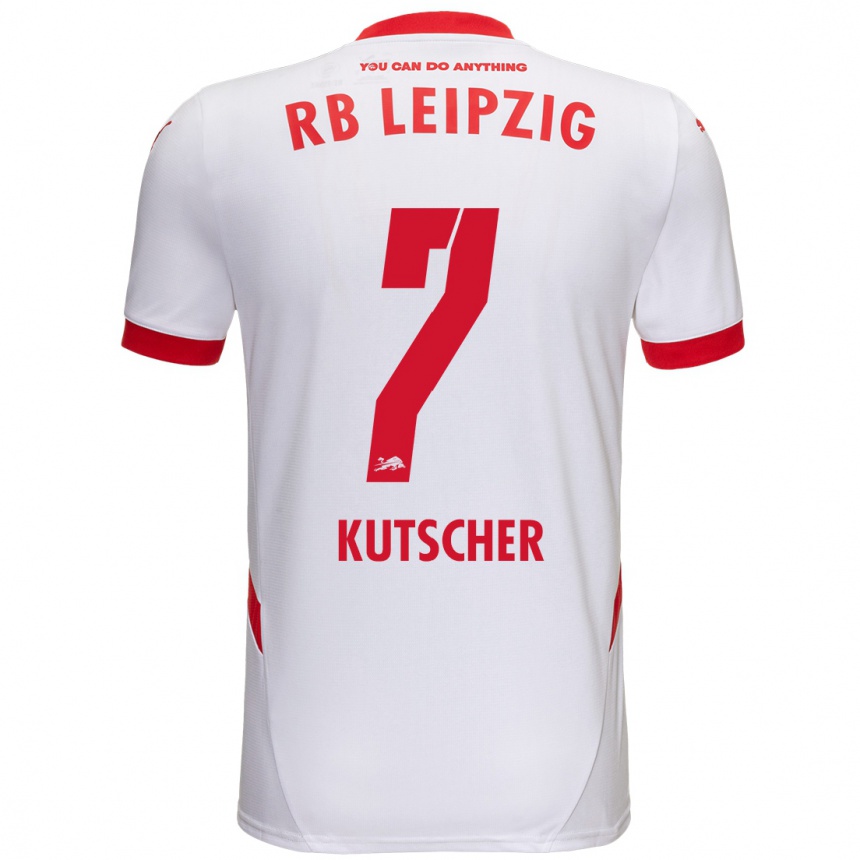 Kids Football Matthes Kutscher #7 White Red Home Jersey 2024/25 T-Shirt Uk