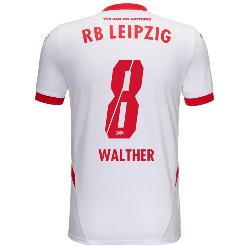 Kids Football Kofi Walther #8 White Red Home Jersey 2024/25 T-Shirt Uk