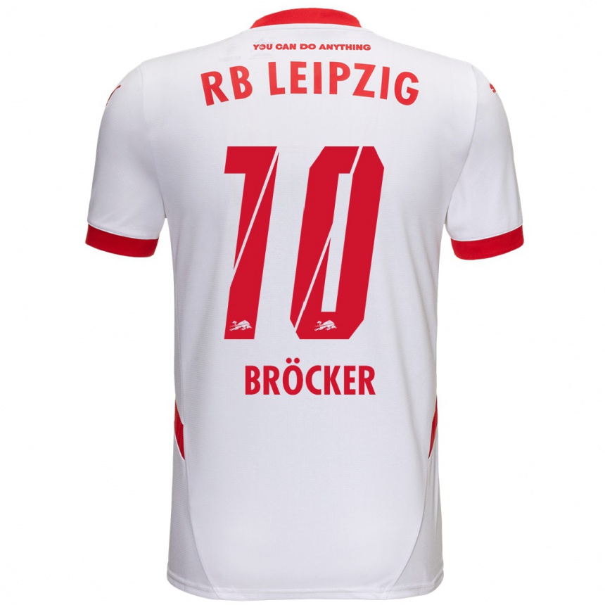 Kids Football Mads Bröcker #10 White Red Home Jersey 2024/25 T-Shirt Uk