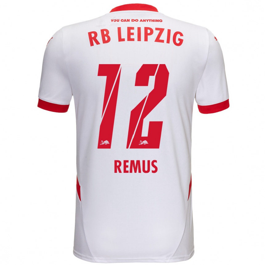 Kids Football Niklas Remus #12 White Red Home Jersey 2024/25 T-Shirt Uk