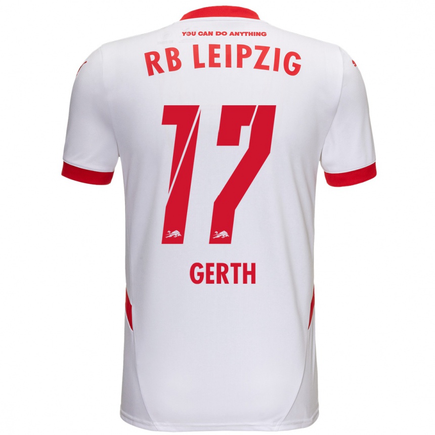 Kids Football Amos Gerth #17 White Red Home Jersey 2024/25 T-Shirt Uk