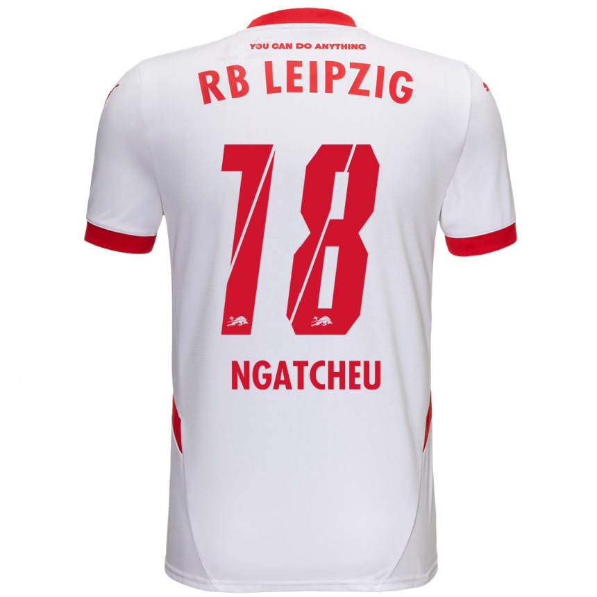 Kids Football Yohan Ngatcheu #18 White Red Home Jersey 2024/25 T-Shirt Uk