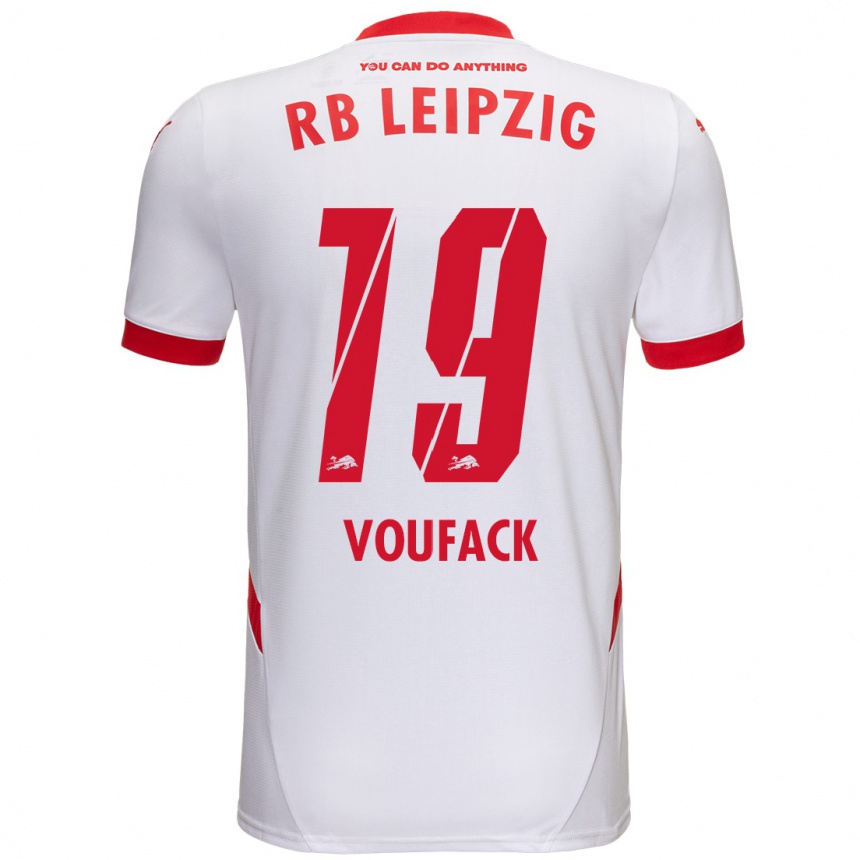 Kids Football Lionel Voufack #19 White Red Home Jersey 2024/25 T-Shirt Uk