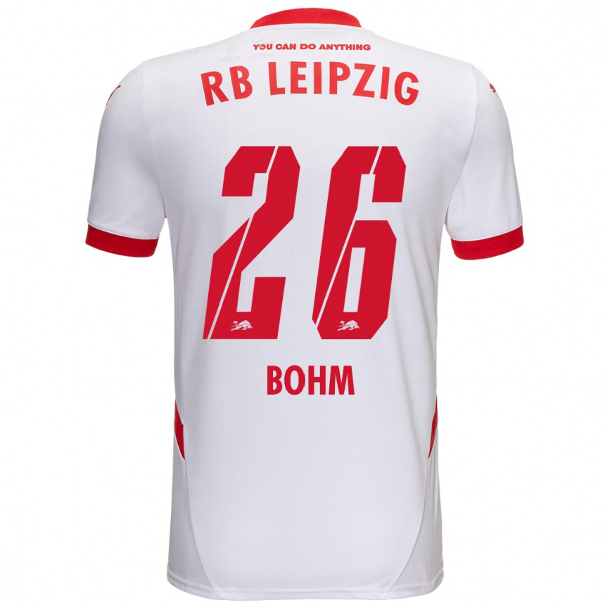 Kids Football Pepe Böhm #26 White Red Home Jersey 2024/25 T-Shirt Uk