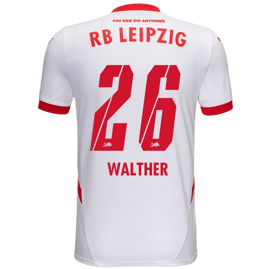 Kids Football Mika Walther #26 White Red Home Jersey 2024/25 T-Shirt Uk