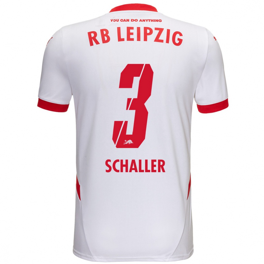 Kids Football Josefine Schaller #3 White Red Home Jersey 2024/25 T-Shirt Uk