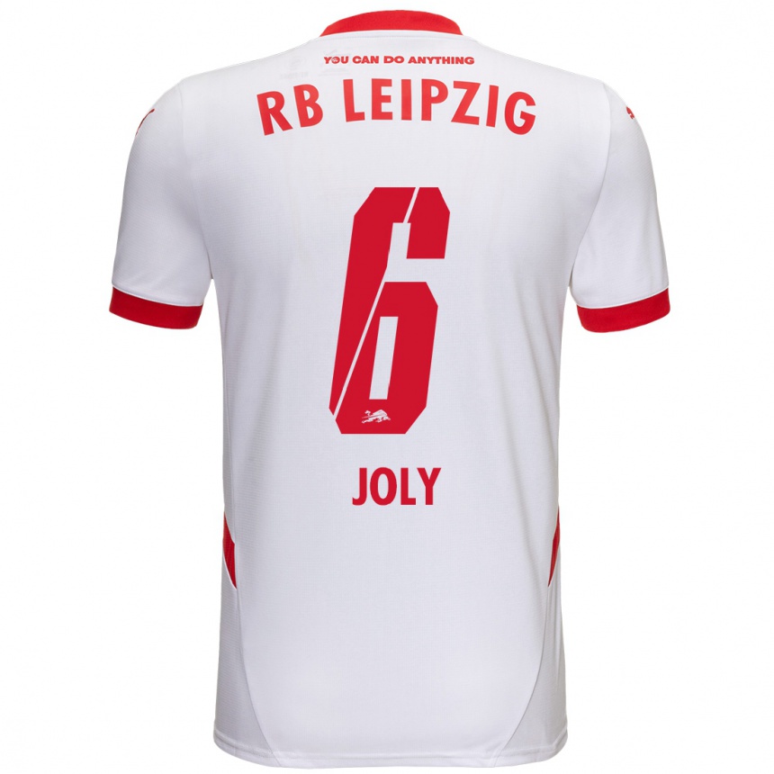 Kids Football Lou-Ann Joly #6 White Red Home Jersey 2024/25 T-Shirt Uk