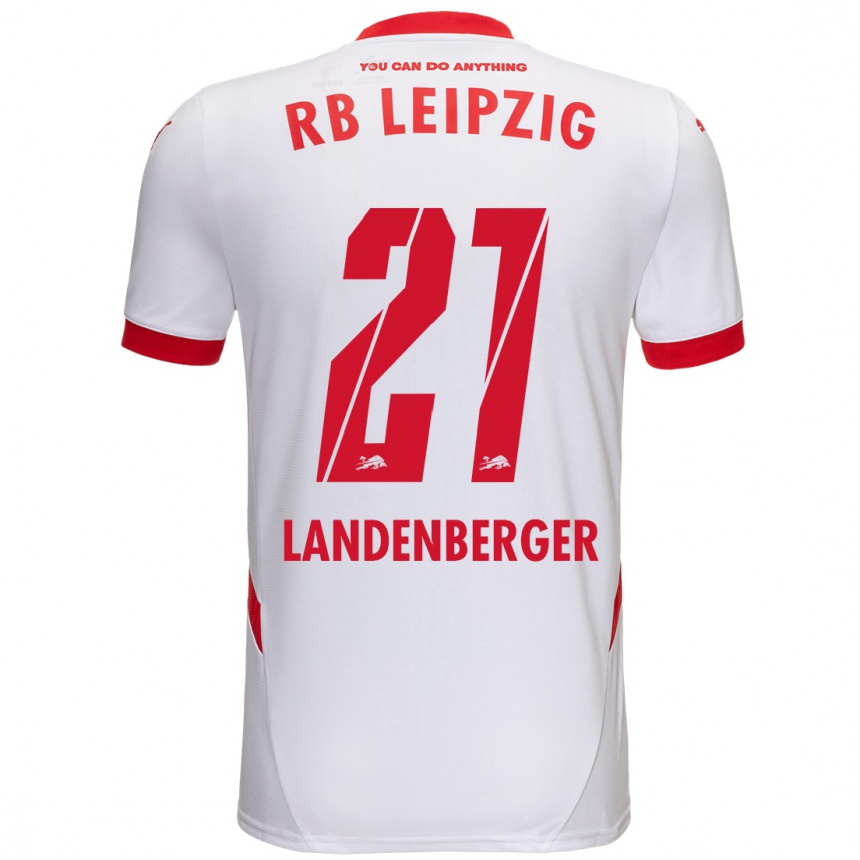 Kids Football Julia Landenberger #21 White Red Home Jersey 2024/25 T-Shirt Uk