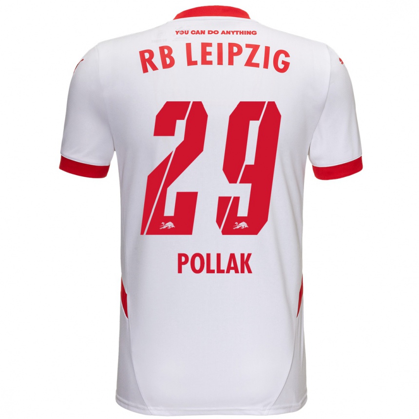 Kids Football Julia Pollak #29 White Red Home Jersey 2024/25 T-Shirt Uk