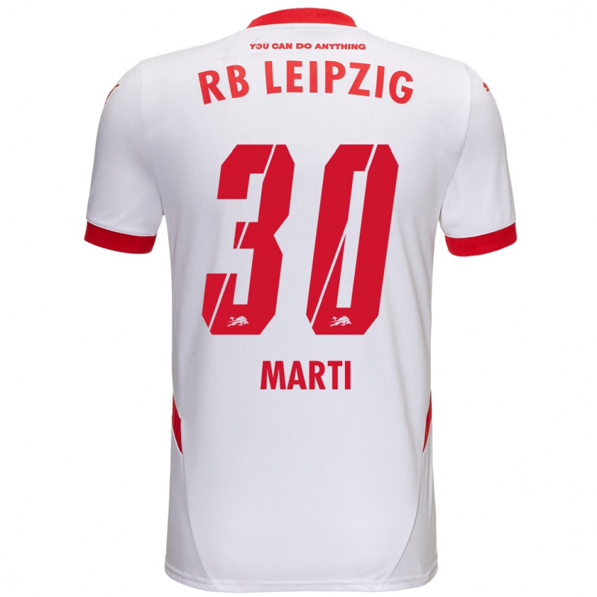 Kids Football Lara Marti #30 White Red Home Jersey 2024/25 T-Shirt Uk