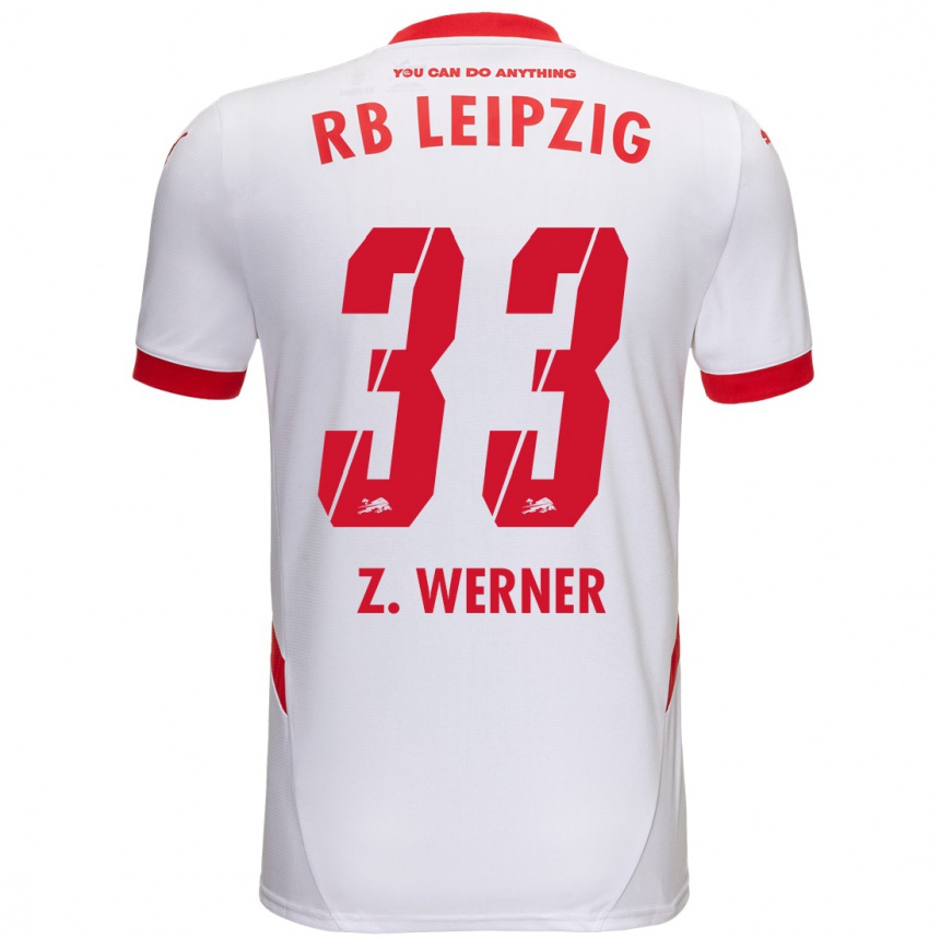 Kids Football Zoé Werner #33 White Red Home Jersey 2024/25 T-Shirt Uk