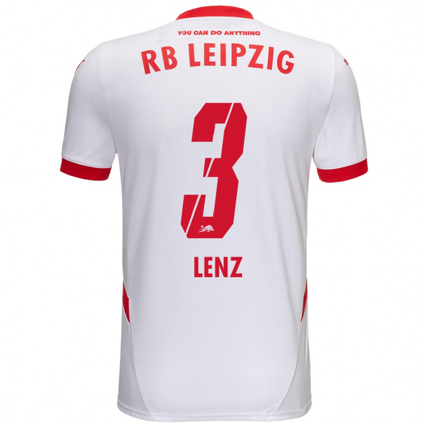 Kids Football Christopher Lenz #3 White Red Home Jersey 2024/25 T-Shirt Uk