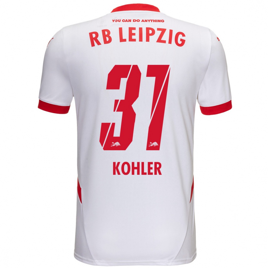 Kids Football Tim Köhler #31 White Red Home Jersey 2024/25 T-Shirt Uk