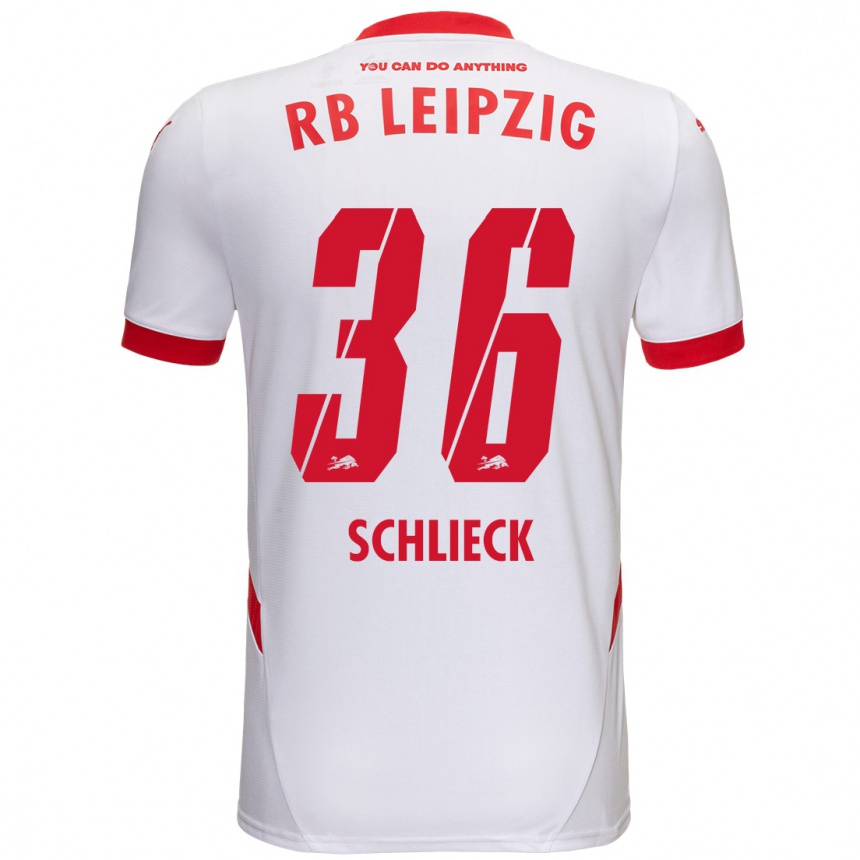 Kids Football Timo Schlieck #36 White Red Home Jersey 2024/25 T-Shirt Uk