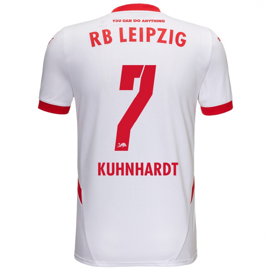 Kids Football Paul Kühnhardt #7 White Red Home Jersey 2024/25 T-Shirt Uk