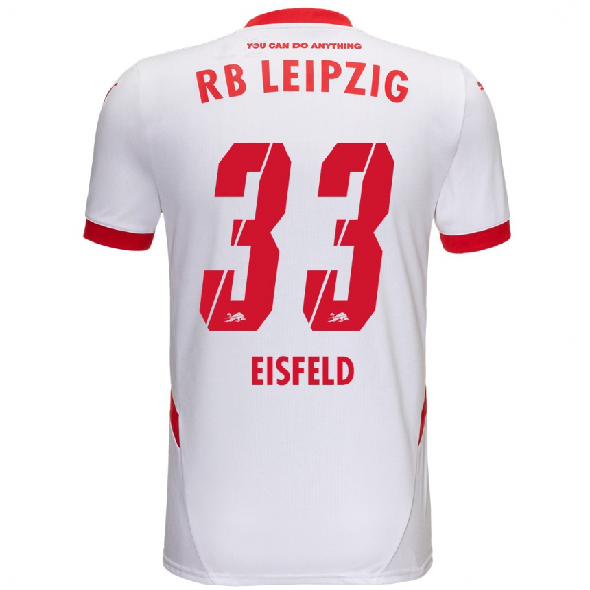 Kids Football Tom Eisfeld #33 White Red Home Jersey 2024/25 T-Shirt Uk