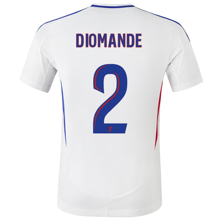 Kids Football Sinaly Diomande #2 White Blue Home Jersey 2024/25 T-Shirt Uk