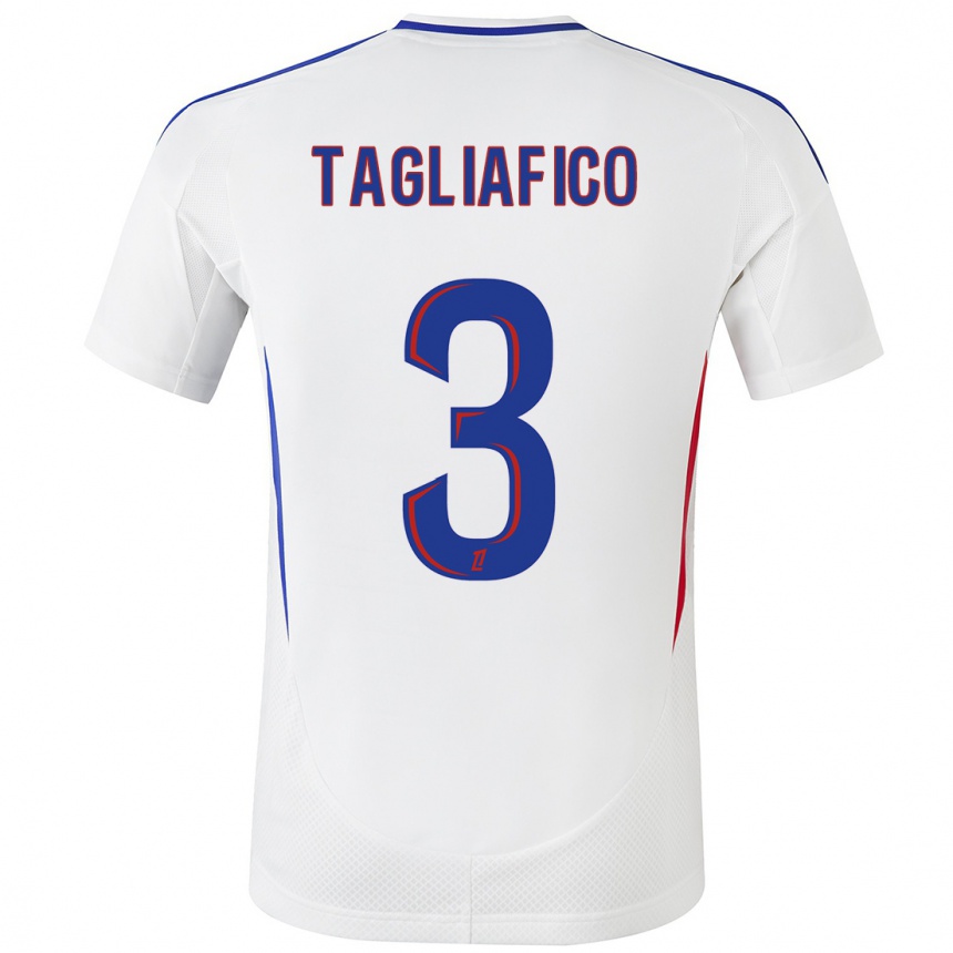 Kids Football Nicolas Tagliafico #3 White Blue Home Jersey 2024/25 T-Shirt Uk