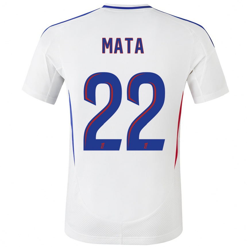 Kids Football Clinton Mata #22 White Blue Home Jersey 2024/25 T-Shirt Uk