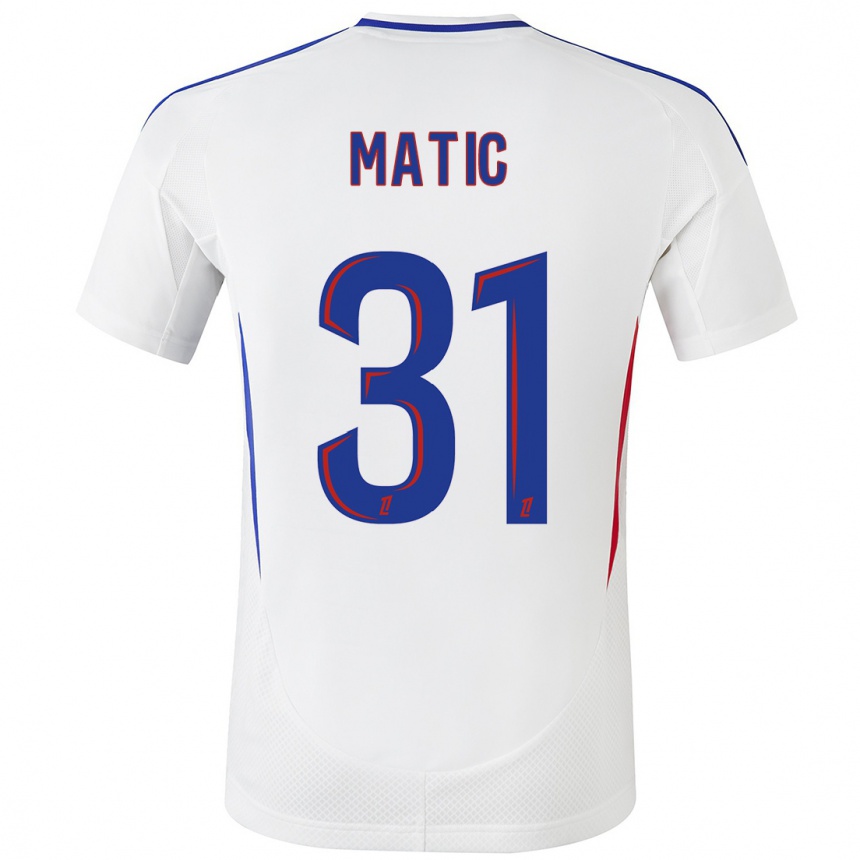 Kids Football Nemanja Matic #31 White Blue Home Jersey 2024/25 T-Shirt Uk