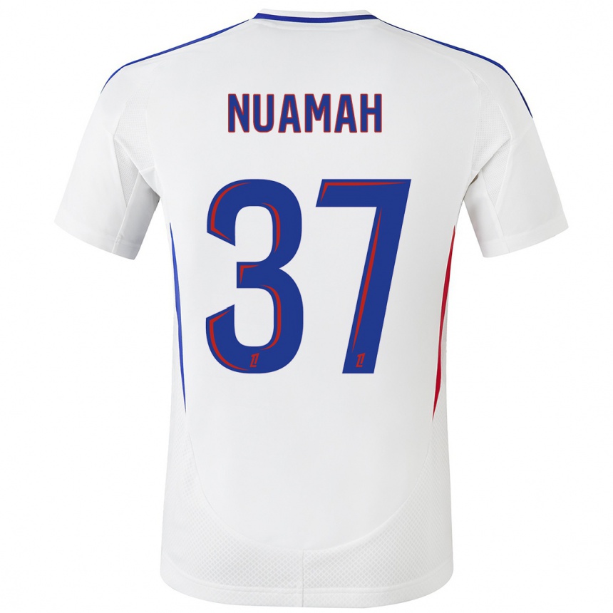 Kids Football Ernest Nuamah #37 White Blue Home Jersey 2024/25 T-Shirt Uk