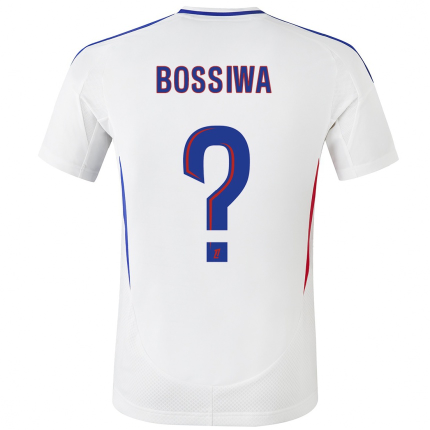 Kids Football Samuel Bossiwa #0 White Blue Home Jersey 2024/25 T-Shirt Uk