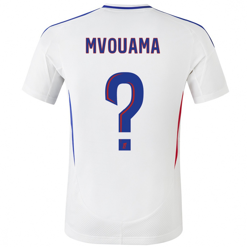 Kids Football Olivier Mvouama #0 White Blue Home Jersey 2024/25 T-Shirt Uk