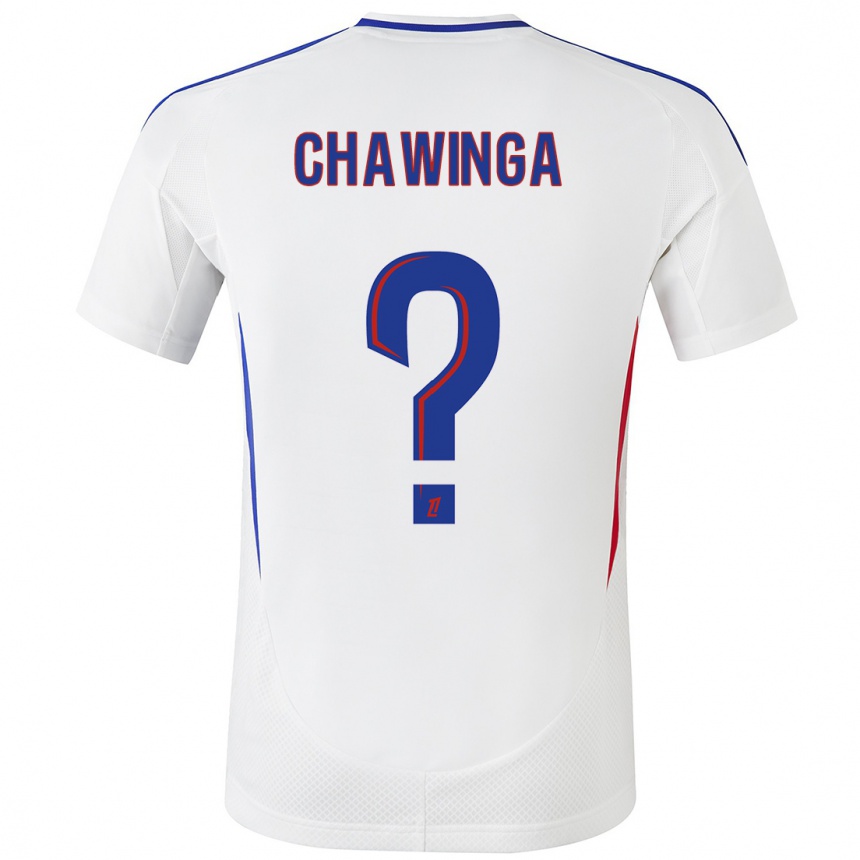 Kids Football Tabitha Chawinga #0 White Blue Home Jersey 2024/25 T-Shirt Uk